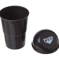 Waterproof Mini Car Trash Bin with Spring Door System