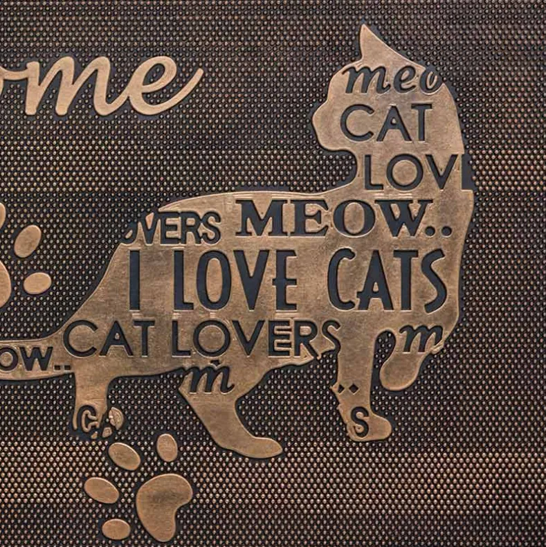 Welcome Cat Lover Rubber Doormat