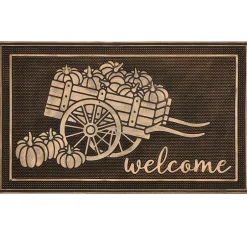Welcome Garden Wagon Rubber Doormat or Set of 2 Rubber Stair Treads