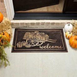 Welcome Garden Wagon Rubber Doormat or Set of 2 Rubber Stair Treads