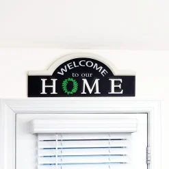 Welcome To Our Home Black Doorway Sign