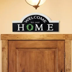 Welcome To Our Home Black Doorway Sign