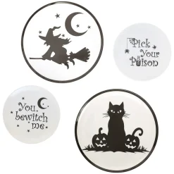 Whimsical Halloween Salad Plates-Set of 4