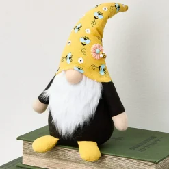 Whimsical Plush Bee Gnome with Buzzing Bees
