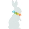 White Bunny With Solar Flowers Stake - Sitting or Standing