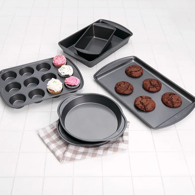 Wilton Nonstick Baking Pan Gift Set - Loaf, Round, Oblong, Muffin