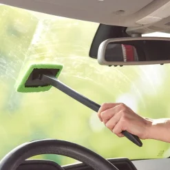 Windshield Cleaning Tool Wand With Microfiber Pad Ergonomic Handle