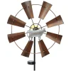 Wind Spinner Country Windmill With Cow Motif Garden Stake