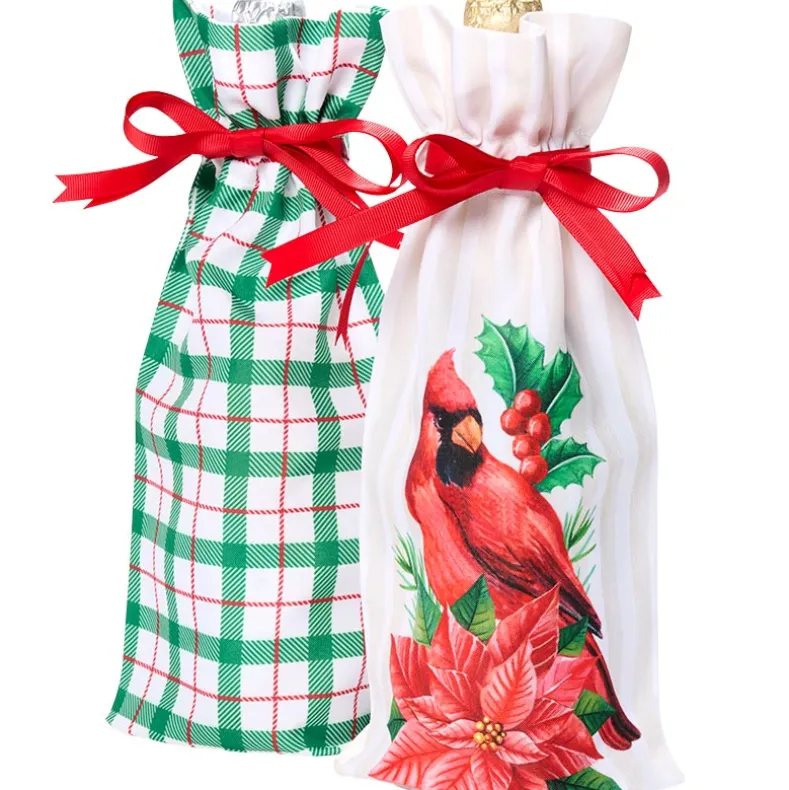 Wine Gift Bags Set of 2 Holiday Whiskey Bourbon Liquor