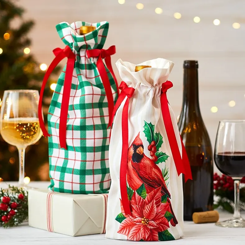Wine Gift Bags Set of 2 Holiday Whiskey Bourbon Liquor