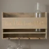Wine Rack with Wine Glass Storage, Wall-Mounted