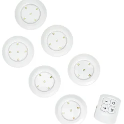 Wireless LED Puck Lights - Versatile, Battery Operated, 6 Pc with Remote