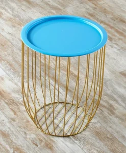 Wire Storage Side Table with Removable Tabletop