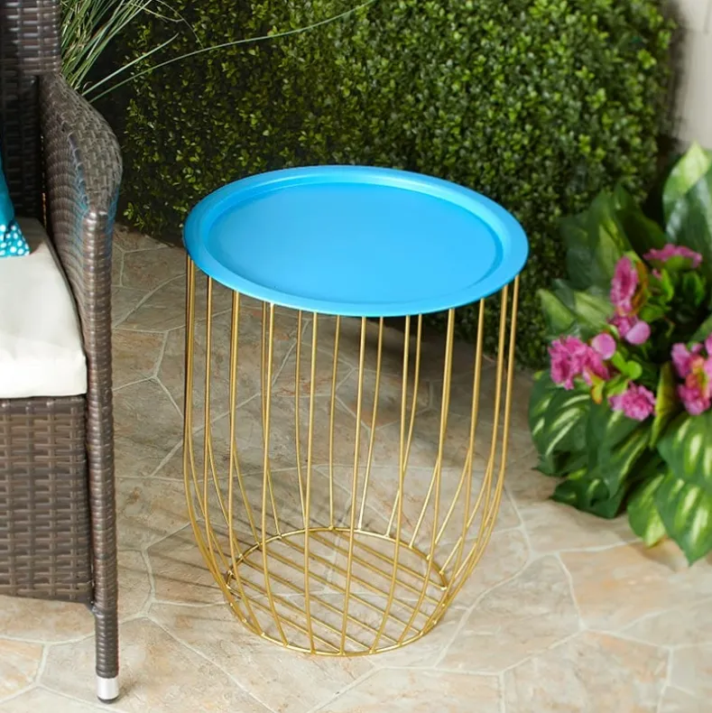 Wire Storage Side Table with Removable Tabletop