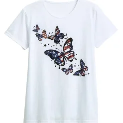 Women's Butterfly Short Sleeve Graphic T-Shirt