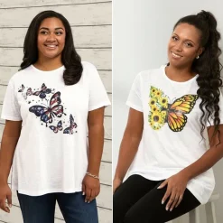 Women's Butterfly Short Sleeve Graphic T-Shirt