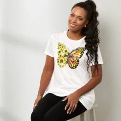 Women's Butterfly Short Sleeve Graphic T-Shirt