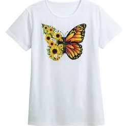 Women's Butterfly Short Sleeve Graphic T-Shirt