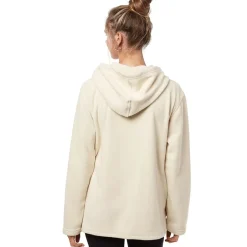 Women's Button-Up Fleece Jacket with Hood
