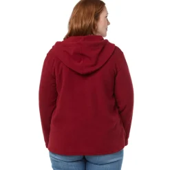 Women's Button-Up Fleece Jacket with Hood