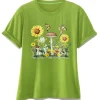 Women's Colorful Floral Short Sleeve Graphic T-Shirt