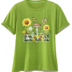 Women's Colorful Floral Short Sleeve Graphic T-Shirt