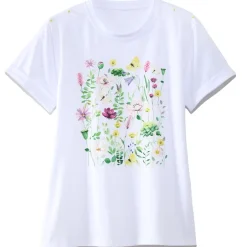 Women's Colorful Floral Short Sleeve Graphic T-Shirt