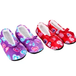 Women's Cozy Pull-On Slipper Socks with Grippers - Set of 2