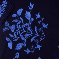 Women's Embroidered Velvet Open Front Cardigan