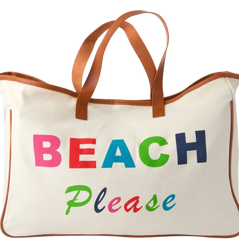 Women's Large Canvas Beach Tote Bag