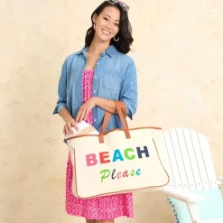 Women's Large Canvas Beach Tote Bag