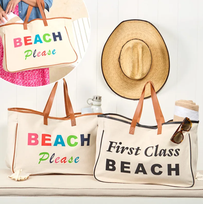 Women's Large Canvas Beach Tote Bag