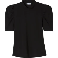 Women's Mock Neck Puff Sleeve Blouse