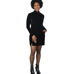 Women's Velour Long Tunic with Turtleneck