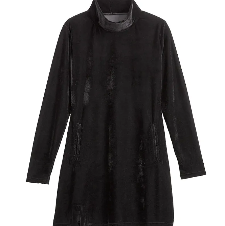Women's Velour Long Tunic with Turtleneck