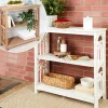 Wooden Console Table with Arched Side Accent - 2-Tier - 30"H