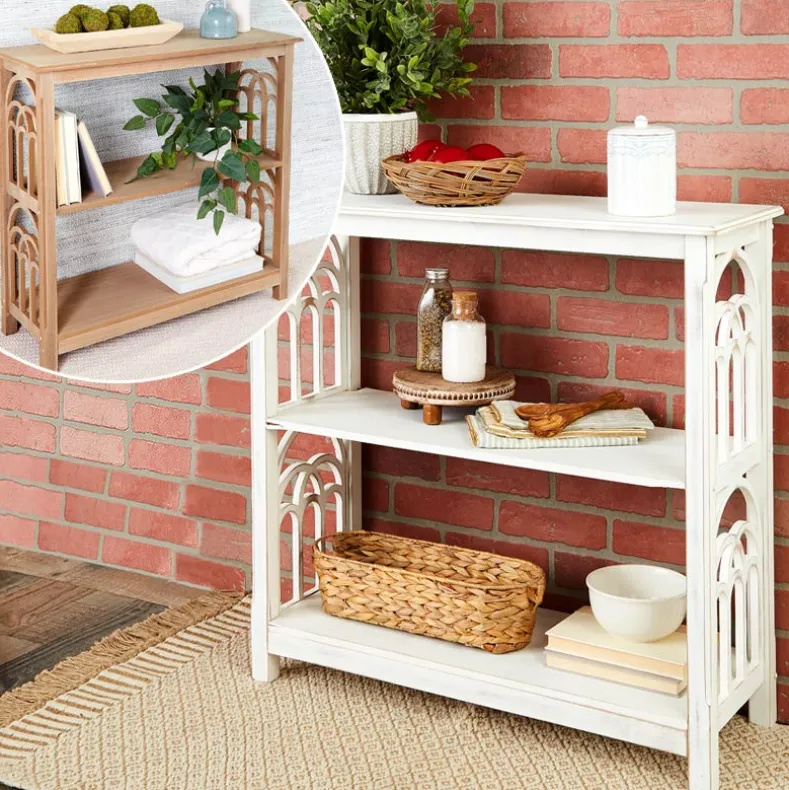 Wooden Console Table with Arched Side Accent - 2-Tier - 30"H