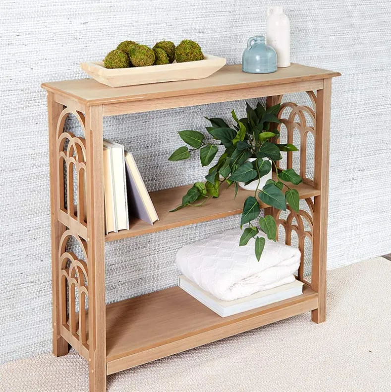 Wooden Console Table with Arched Side Accent - 2-Tier - 30"H