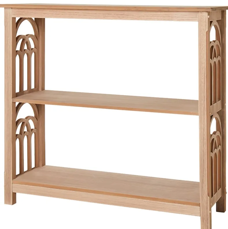 Wooden Console Table with Arched Side Accent - 2-Tier - 30"H