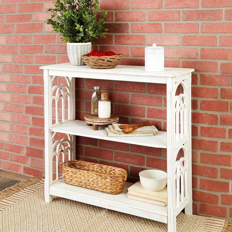 Wooden Console Table with Arched Side Accent - 2-Tier - 30"H