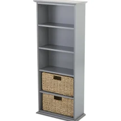 Wooden Shelving Unit with Seagrass Drawers