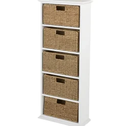 Wooden Shelving Unit with Seagrass Drawers