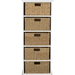 Wooden Shelving Unit with Seagrass Drawers