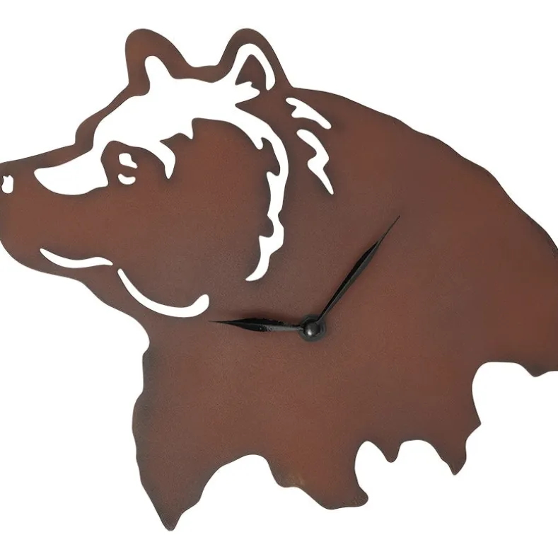 Woodland Clock Animal Silhouette Moose Bear of Eagle
