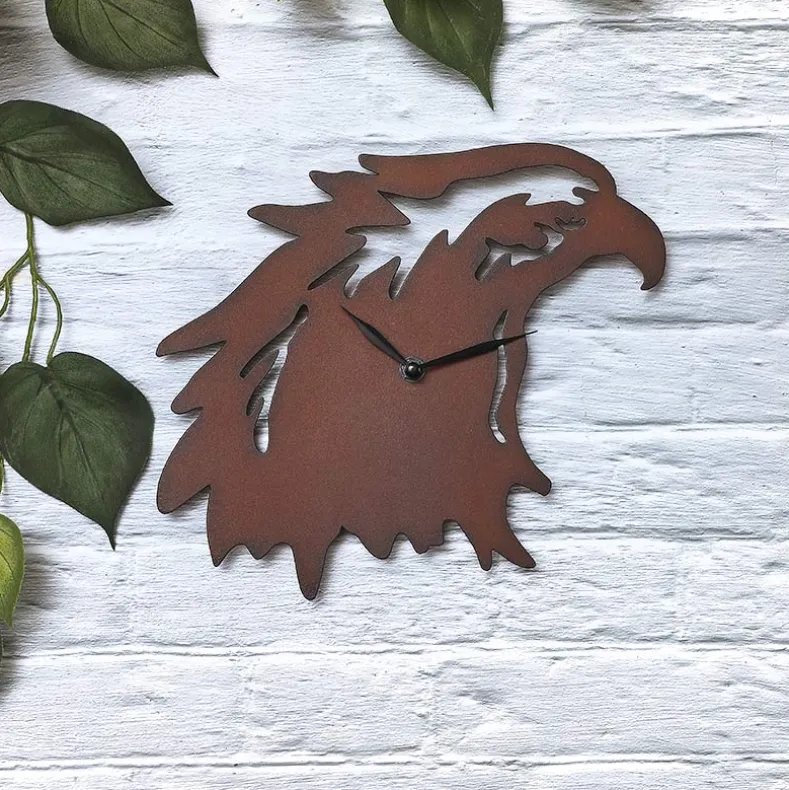 Woodland Clock Animal Silhouette Moose Bear of Eagle