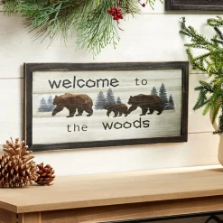 Woodland Welcome Sign Wall Art - Cabin, Lake or Woods