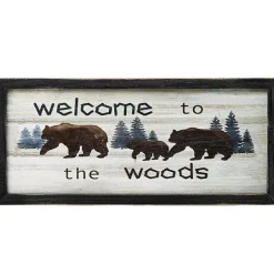 Woodland Welcome Sign Wall Art - Cabin, Lake or Woods