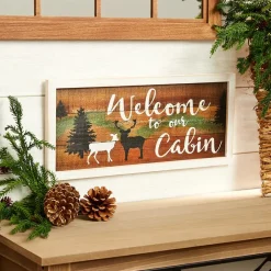 Woodland Welcome Sign Wall Art - Cabin, Lake or Woods