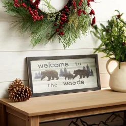 Woodland Welcome Sign Wall Art - Cabin, Lake or Woods