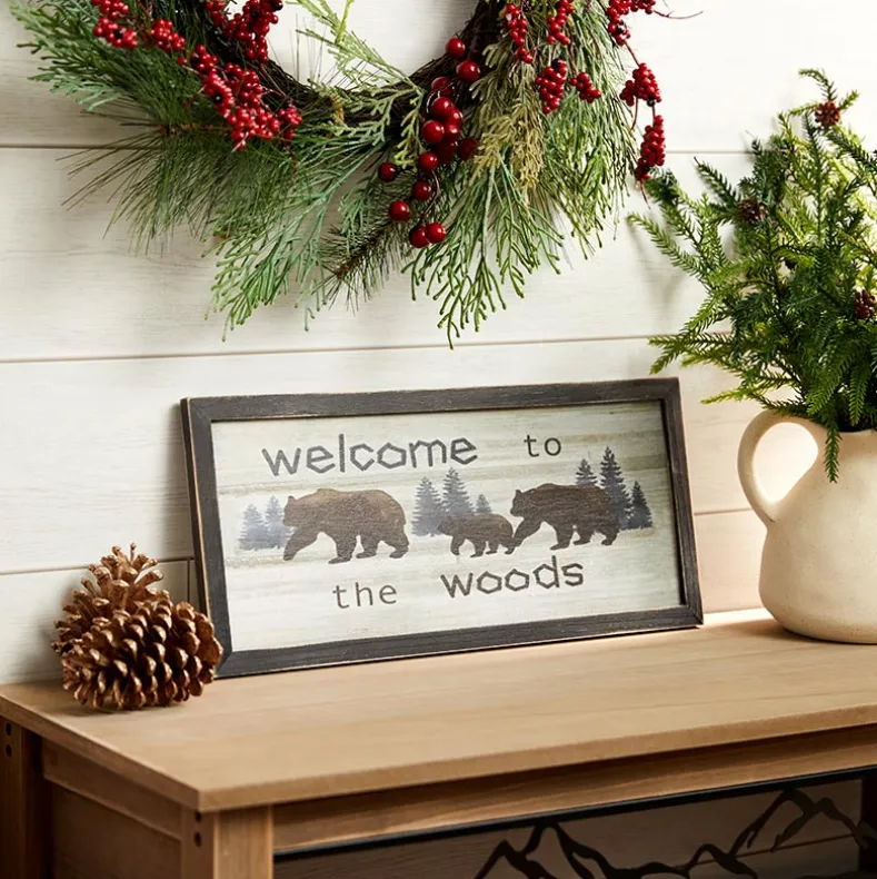 Woodland Welcome Sign Wall Art - Cabin, Lake or Woods